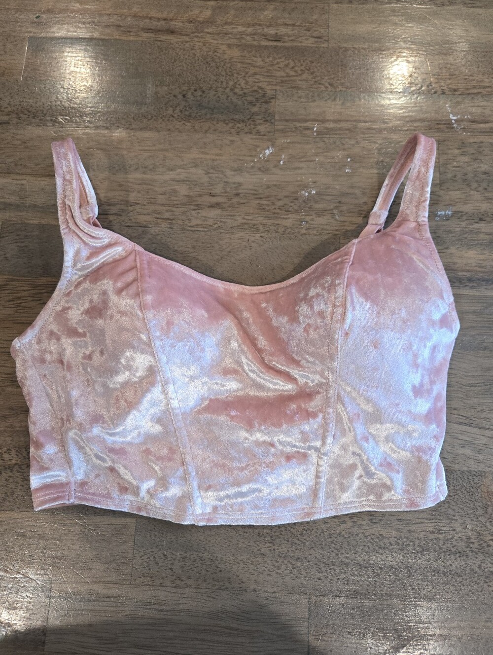 Pink Velvet Crop Tank Top - Women
